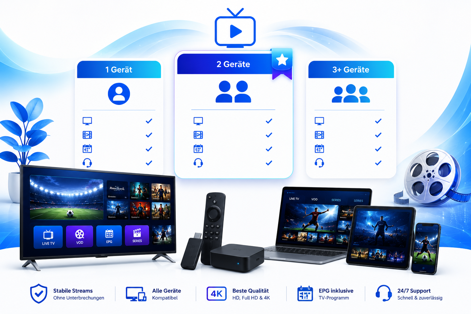 Line IPTV Abo Vergleich 2026: Welches IPTV Abo passt zu Ihnen?