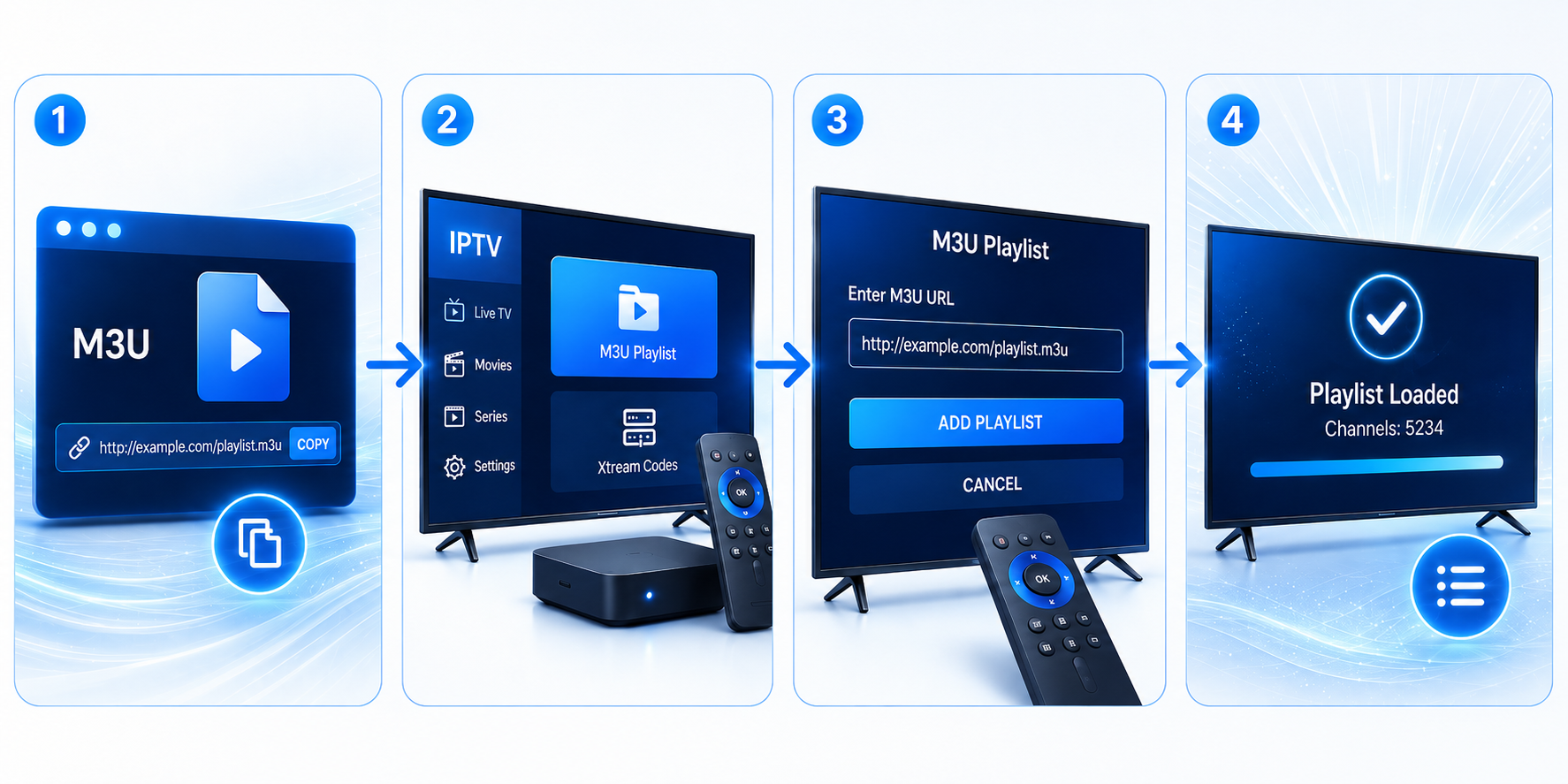 IPTV M3U Playlist in App einrichten