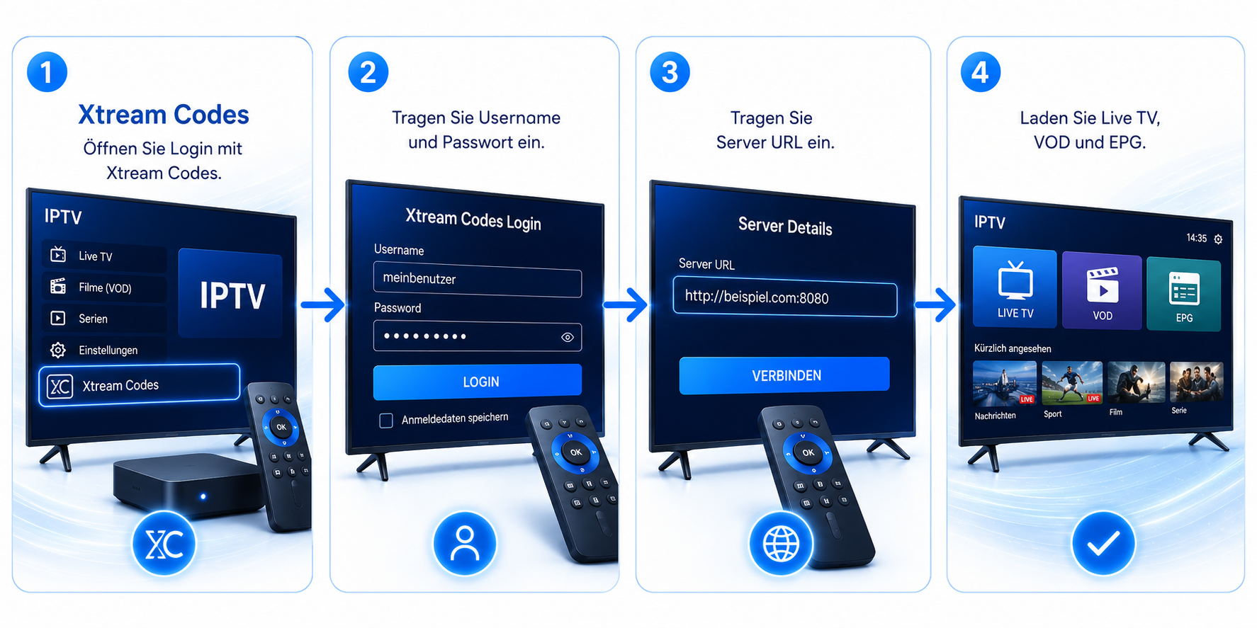 IPTV Xtream Codes Login einrichten