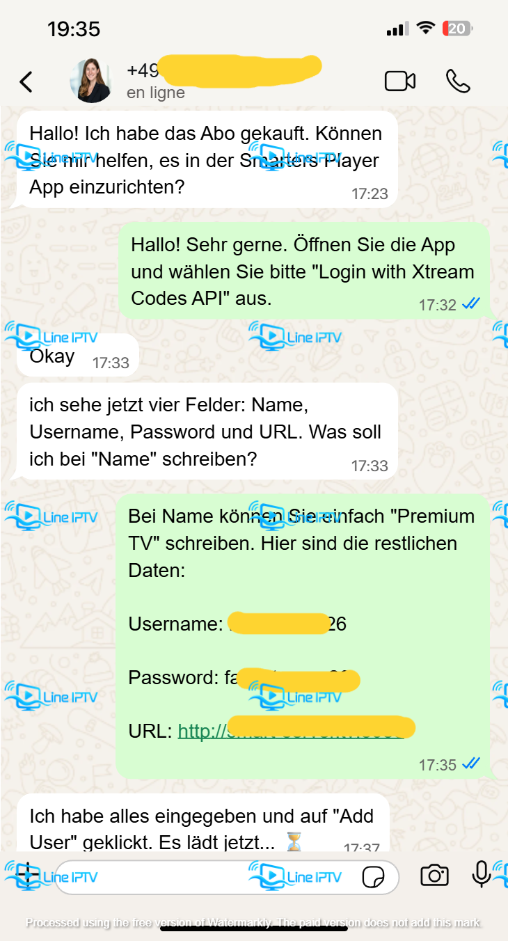 WhatsApp IPTV Xtream Codes Setup Smarters Player