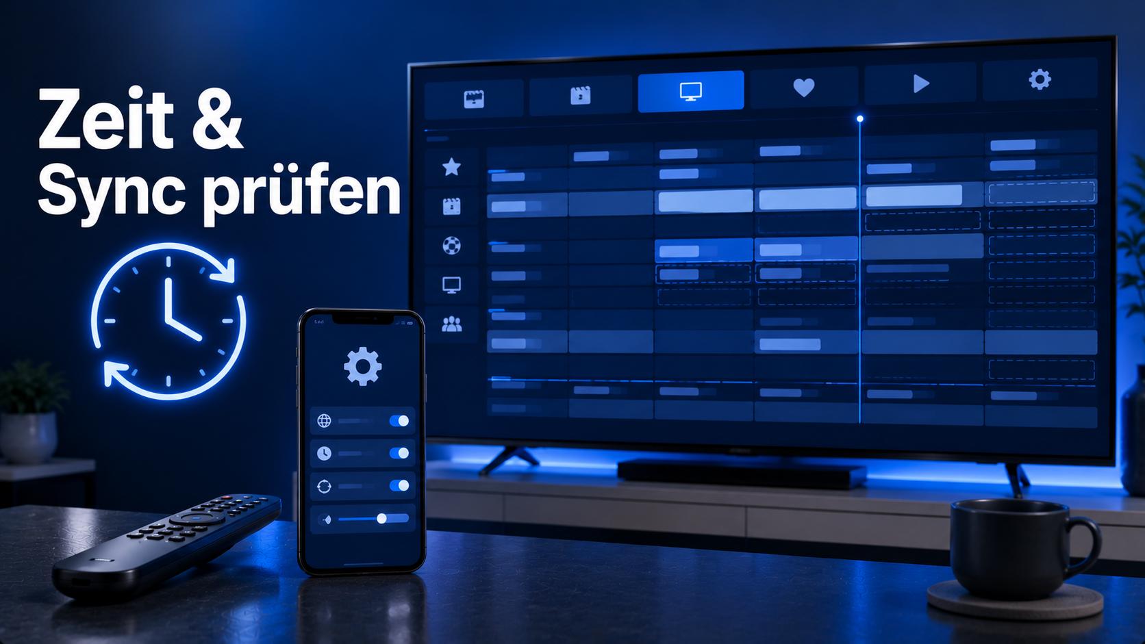 IPTV EPG Zeitversatz, Zeitzone und Synchronisierung prüfen