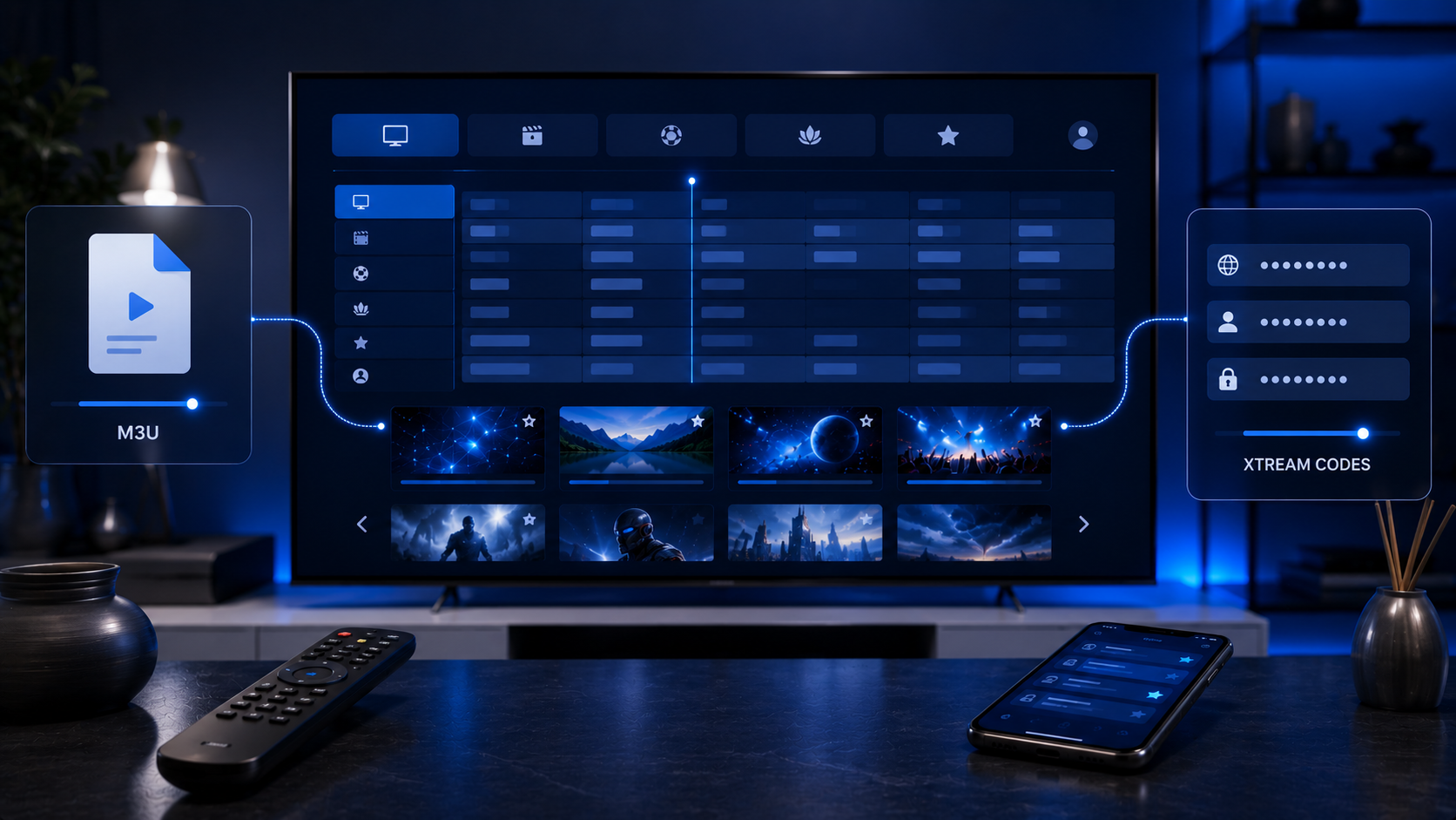 M3U und Xtream Codes mit EPG, Kategorien und Favoriten praktisch testen